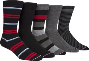 06 Pairs - Branded Cotton Striped Dress Socks For Men/Boys