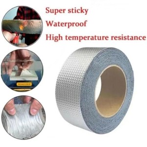1.5m Super Strong Waterproof Butyl Aluminum Rubber Foil Tape Repair Adhesive Leak Proof Tape Seal For Surface Crack Pipe Rupture High Strength Double Side Adhesive Tissue Tape, Magic Tape, Strong Tape