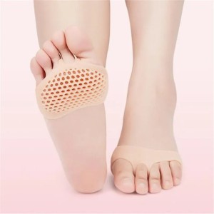 1 Pair Foot Care Silicone Women High Heel Shoes Foot Blister Toes Insert Gel Insole Pain Relief Honeycomb Fabric Forefoot Pads