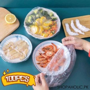 100Pcs Disposable Plastic Film Food Storage Cover