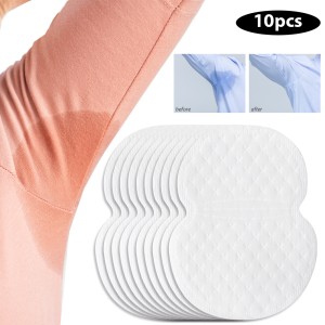 10Pcs Disposable Non-woven Invisible Armpit Sweat Absorbent Stickers / Deodorant Fabric Cotton Underarm Care Absorb Sweat Self-adhesive Pads