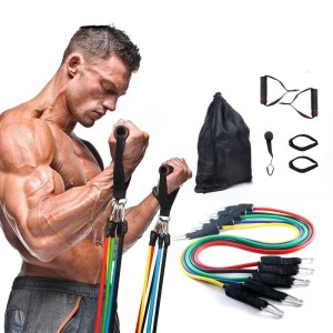 11 Pcs Latex Resistance Band Transform Your Home into a Personal Gym with Our 11-Piece Resistance Band Set!