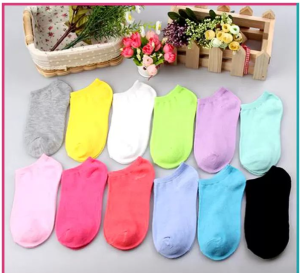 12 Pairs – Exported Cotton Ankle Socks For Women/Girls