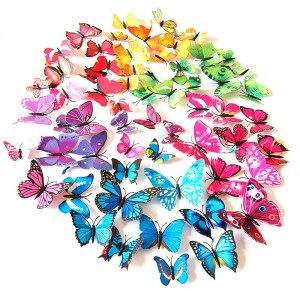 12pcs/set Multicolor 3D Magnetic Butterfly Fridge Stickers Wall Stickers with Magnet Kids room Bedroom Wedding Party Decor DIY
