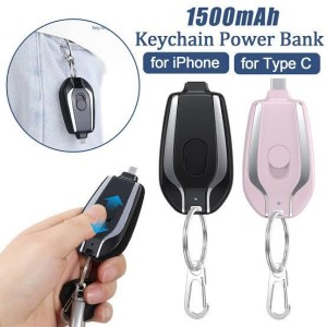 1500mah Mini Portable Keychain Phone Charger Compatible with, Best C-pin, iOS Pin for Travel,For IPhone And For Type C