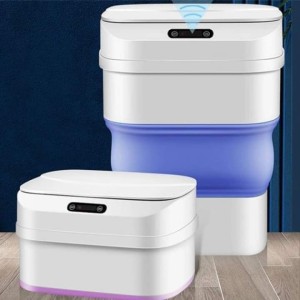 17.5L Smart Induction Trash Can Automatic Dustbin Garbage Bathroom for Kitchen Electric Touch Folding Trash Bin Paper Basket