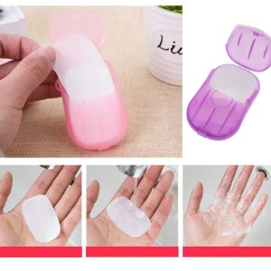 1box 20pcs Portable Soap Paper Disposable Flakes Washing Cleaning Hand for Kitchen Toilet Outdoor Travel Camping Hiking