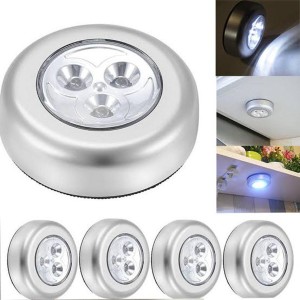 1PC 3 LED Battery Powered Wireless Night Light Stick Tap Touch Push Security Closet Cabinet Kitchen Wall Lamp Kids Nursery Toy