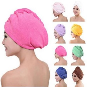 1PC Microfiber Hair Fast Drying Dryer Towel Bath Wrap Hat Quick Cap Turban Dry Quick Drying Lady Household Bath Tool