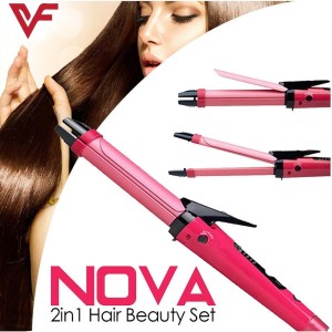 2 in 1 - Electric Nano Ceramic Coated Hair Curler and Straightener