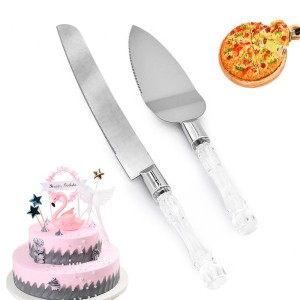 2 Pcs Stainless Steel Cake Cutter and Knives, Wedding Cake Spatula, Kitchen Baking Tool