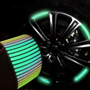 20 Pcs Car Hub Reflective Sticker Car Accessories Decorative Strips General For Use Of Bicycle Automobile And Motorcycle Tyre