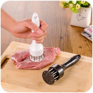21 Stainless Steel Professional Meat Tenderizer Needle Prong with Comfort Grip Handle, for Steak, Beef, Pork, Chicken, Poultry and Fish