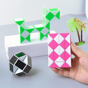 24 Magic Snake Cube, Snake Speed Cube, Plastic Puzzle Cube Twist