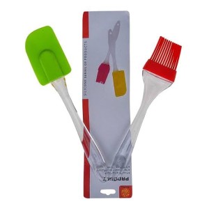 2PCS/ Set Silicone Spatula Barbeque Brush Cooking Utensil Tool Kit