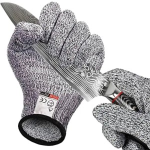 2pcs Cut Resistant Gloves Food Grade Safety Cutting Gloves Level 5 Protection for Oyster Shucking Fish Slicing Meat Wood Carving