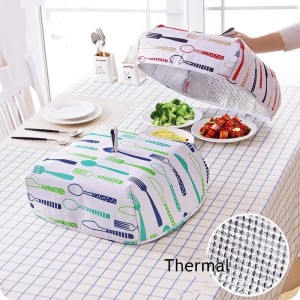 2pcs Foldable Insulated Food Cover, Insulation Dishes Creative Cover, Aluminum Foil Folding Table Cover