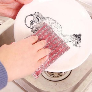 4pcs Kitchen Cleaning Non-Stick Oil Scouring Pad, Linoleum, Dish Cloth, Towel, Double Sided Cleaning Sponges