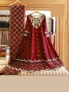 3PC EMBROIDERED MAXI WITH EMBROIDERED DUPATTA