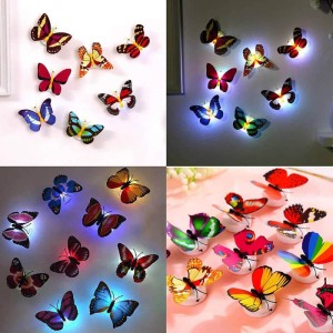 3PCS 3D led butterfly lights - led butterfly lights- room decoration light - room decoration - fairy lights for room decoration