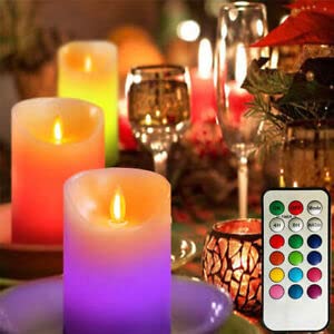 3pcs Flameless Candle with Remote Control Floating Candle Light Color-Changing LED Candle Lamp