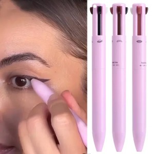 4 In 1 Eyebrow Pencil Lip Liner Highlighter Pen Waterproof Lasting Easy Color Sweat-Proof Eyeliner Makeup Pen Cosmetic Beauty