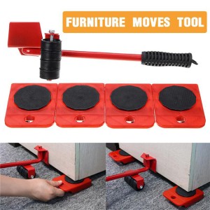 5 in 1 Heavy Furniture Move Tool Transport Lifter Shifter Moving Kit Slider Remover Rolling Wheel Corner Mover Set For Moving House Cabinet Sofa Bed