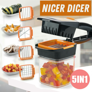 5 In 1 Quick Handy Nicer Dicer Multi-Cutter Quick Food Fruit Vegetable Cutter Slicer Chopper With Container