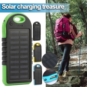 5000mAh Polymer Battery Solar Power Bank Waterproof Solar Camping Portable Mobile Phone Charging Station
