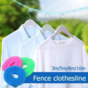 5M Portable Anti-Skid Windproof Clothesline Fence-Type Clothesline Drying Quilt Rope Clothesline Outdoor Travel Clothesline