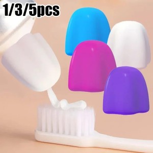 5pcs Silicone Toothpaste Cap Self-sealing Toothpaste Squeezer Toothpaste Pump Dispenser Tooth Paste Saver Bathroom Supplies