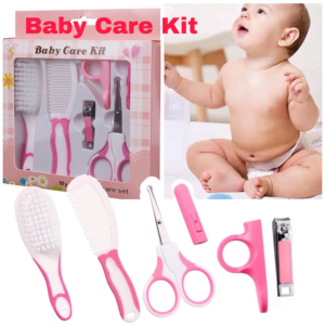 6 Pcs Newborn Baby Nail Hair Daily Care Kit Infant Kids Grooming Brush Comb and Manicure Home Set
