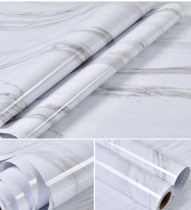 60CMx2M Wall Paper Waterproof Heat Resistant Self Adhesive Anti Oil Kitchen Wallpaper Marble Sheet for Kitchen