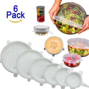 6 PCS REUSABLE SILICONE STRETCH LIDS | FRESH KEEPING KITCHEN ACCESSORIES