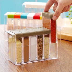 6PCS/Set Seasoning Boxes Plastic Spice Box Food Storage Kitchen Containers Hot