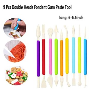9pcs / set plastic pastry tools dough knife icing fondant scraper decoration smooth irregular spatulas with edge cake cutter