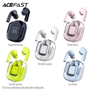 Acefast T6 Tws High Quality Wireless Earphone LED Display Earphone Bluetooth Headphones Noise Reduction Earbuds Gaming Headsets