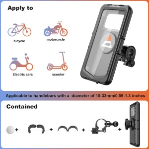 Acrunu Motorcycle Phone Holder MTB Waterproof Cell Phone Holder Bike Phone Holder Rotation Electric Scooter Holder