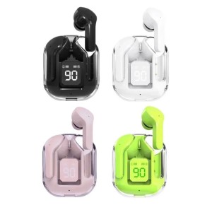 Air31 Wireless Headphones LED Power Digital Display Stereo Sound Bluetooth-compatible 5.3 Transparent Earphones for Sports Working