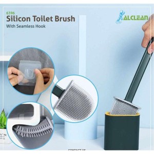 AlClean Silicone Toilet Brush With Stand Creative Deep Cleaning Brush Flexible Bristles Household Products Wall-Mounted