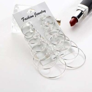 Amazing Big 6 pairs sets Hoop Earring Stud Earring Fashion For Women Girl Jewelry Earring