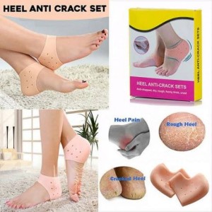 Anti Heel Crack Pads Heel Protectors Set for Pain Relief, Silicone Half Heel Anti Crack Covers