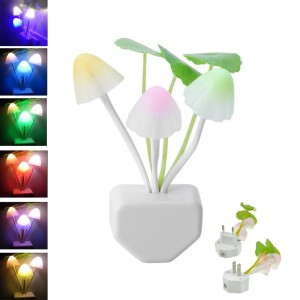 Automatic Sensor LED Lamp Mushroom Night Lights 7 Colors Changing EU US Plug Illumination Lights Bedroom Decoration Kids