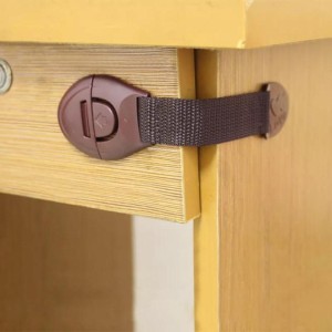 Baby Brown Wooden Texture Colour Safety Protector Child locks Cabinet locking Plastic Lock Protection of Children Locking From Doors & Drawer ( 1 Pcs