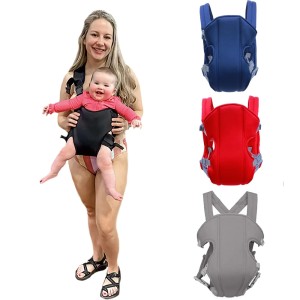Baby Carrier Newborn Wrap, Ergonomic Infant Soft Carriers for Toddler 7-45 lbs, with Hook & Loop for Easily Adjustable