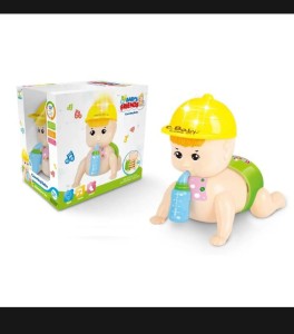 Baby's Friends Cute Naughty Crawling And Flashing 3D Lights Toy For Kids