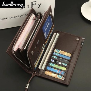 Baellerry Long Wallet For Men Slim Money Mobile Men Leather Wallet Card Holder big size.