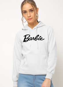 Barbie Printed White Hoodie For Women In Export Quality Fabric Guaranteed