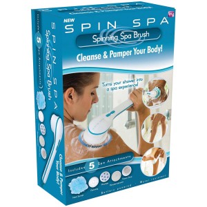 Bathing Spinning Brush with Mesh Sponge Stone 5 Spa Attachment for Cleanse and Pamper Your Body