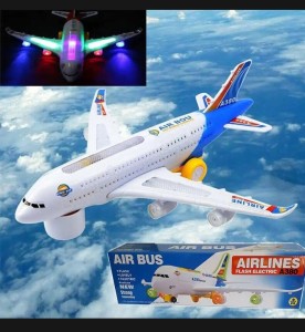 Battery Operated Airbus A380 Airlines Model Aeroplane Electric Toy With Lights and Musical Toy For Kids